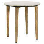 Aldis Round Marble Top Coffee Table White and Natural