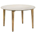Aldis Round Marble Top Coffee Table White and Natural - 703718