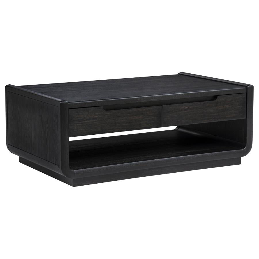 Leandro 3-piece Wood Coffee and End Table Set Burnished Black