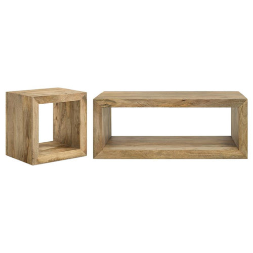 Benton Rectangular Solid Wood Coffee Table Natural