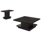 Reston Square Engineered Wood Coffee Table with Casters Cappuccino