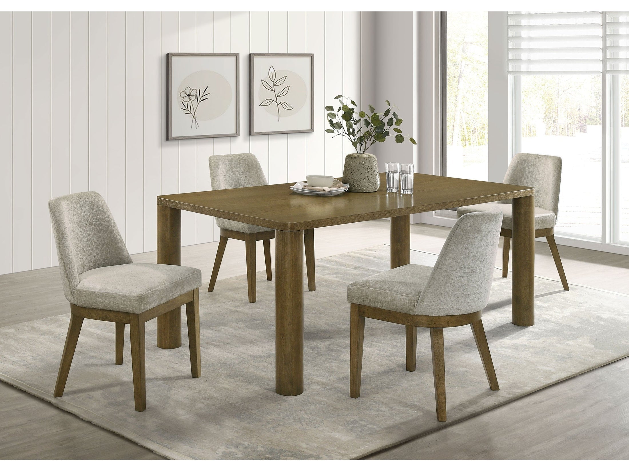 Castlewood 5-piece 71-inch Rectangular Dining Set Brown Oak