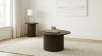 Hamlyn Round Fluted Occasional Side End Table Walnut