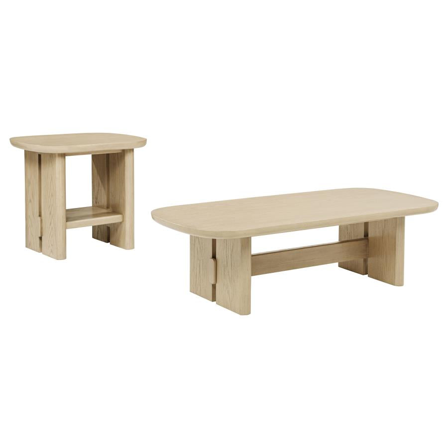 Kailani Coastal Rectangular Cocktail Coffee Table Beige Oak