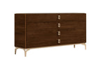 ESF Furniture - Eva 6 Piece King Bedroom Set in Rich Tobacco Walnut - EVAKSBED-6SET