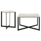 Tobin Square Marble Top Coffee Table White and Black