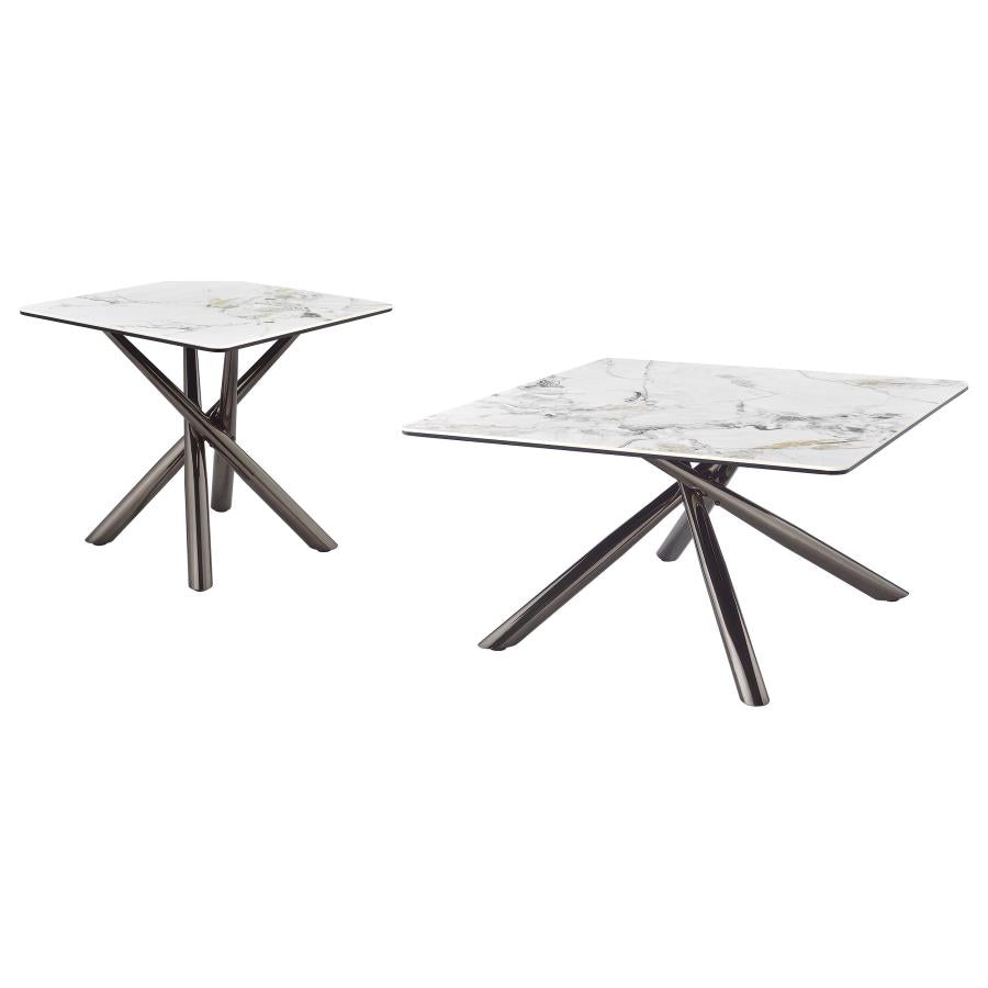 Carvell Square Sintered Stone Top Coffee Table Mirage White