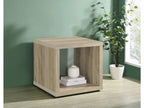 Frisco Square Engineered Wood Side End Table Distressed Pine