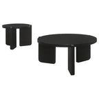 Cordova Round Solid Wood Coffee Table Black