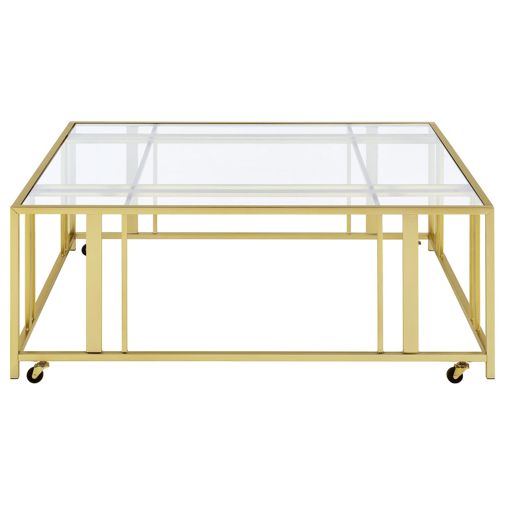 Adri Matte Brass Square Coffee Table