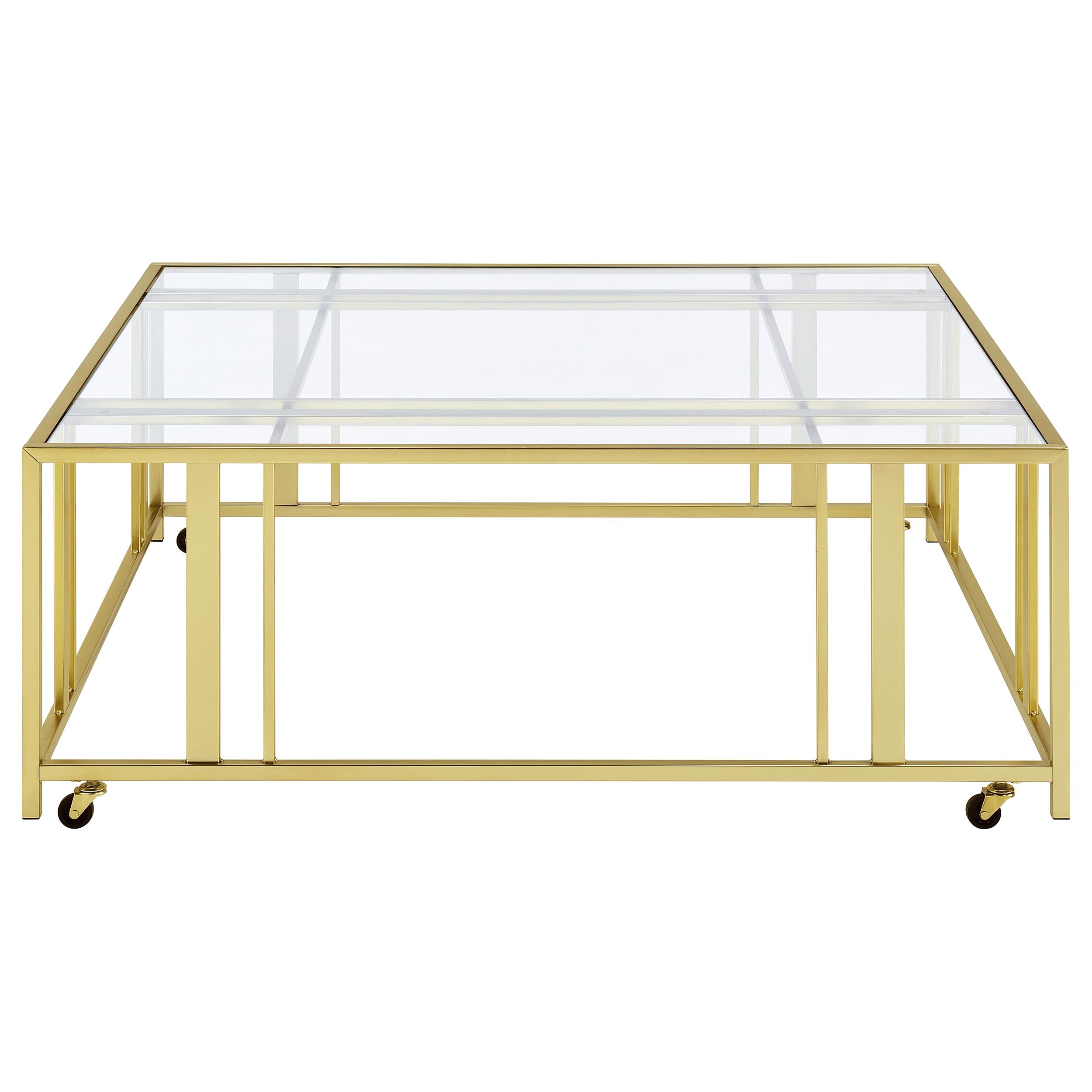 Adri Matte Brass Square Coffee Table