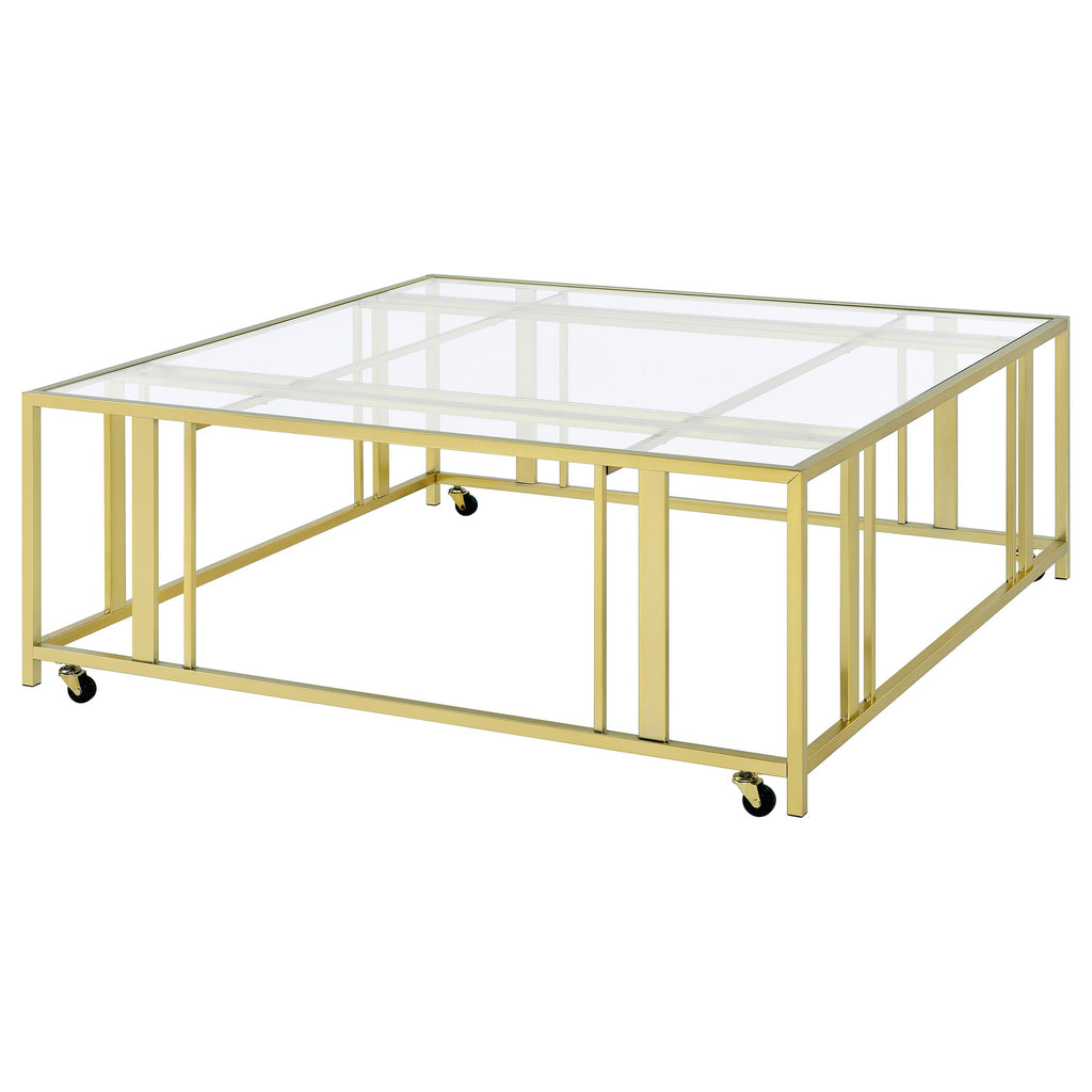 Adri Matte Brass Square Coffee Table