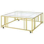 Adri Matte Brass Square Coffee Table