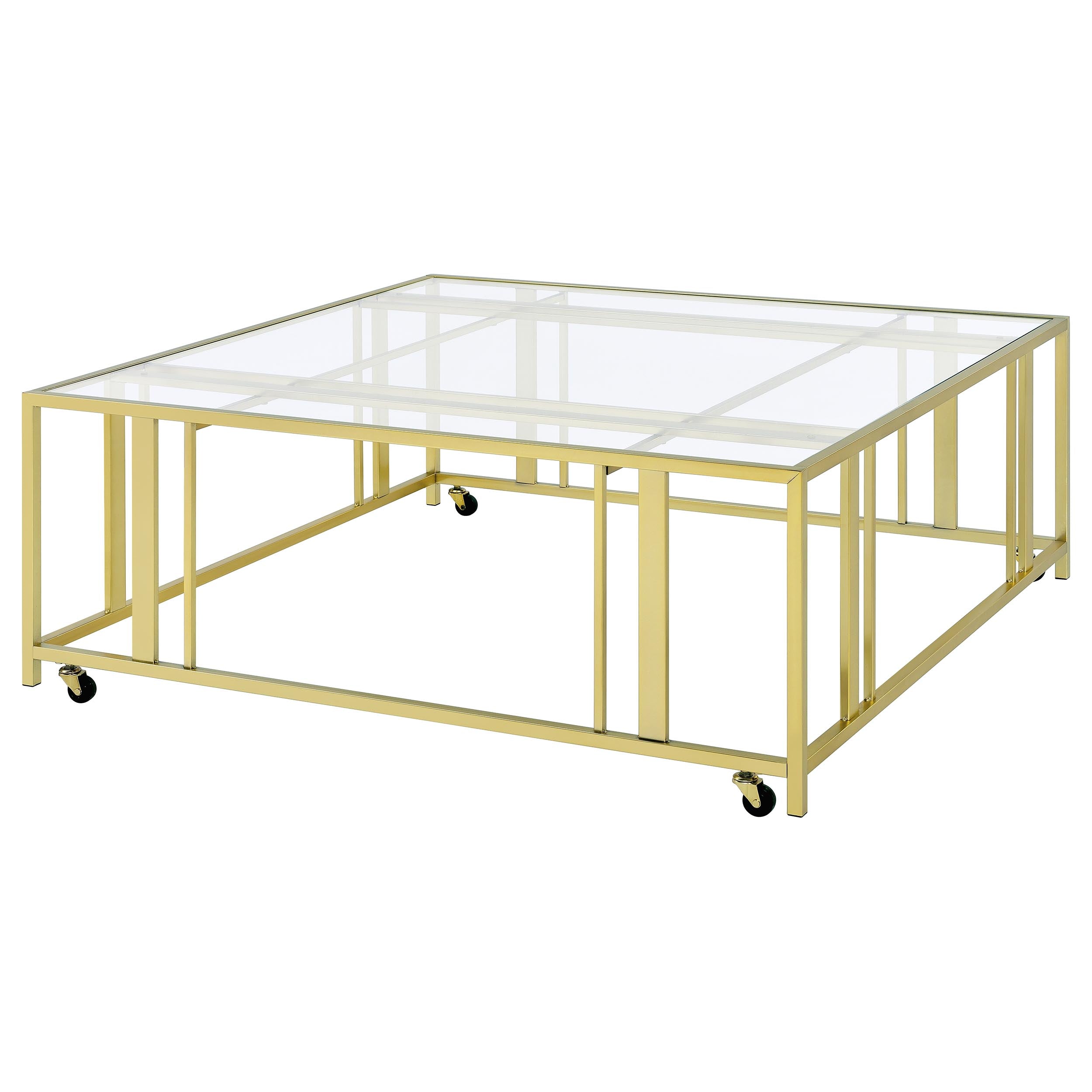 Adri Matte Brass Square Coffee Table