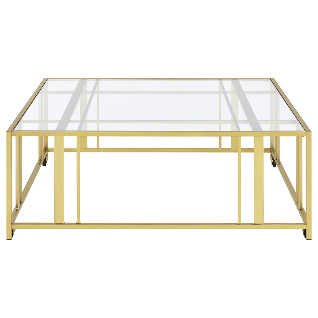 Adri Matte Brass Square Coffee Table