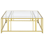 Adri Matte Brass Square Coffee Table