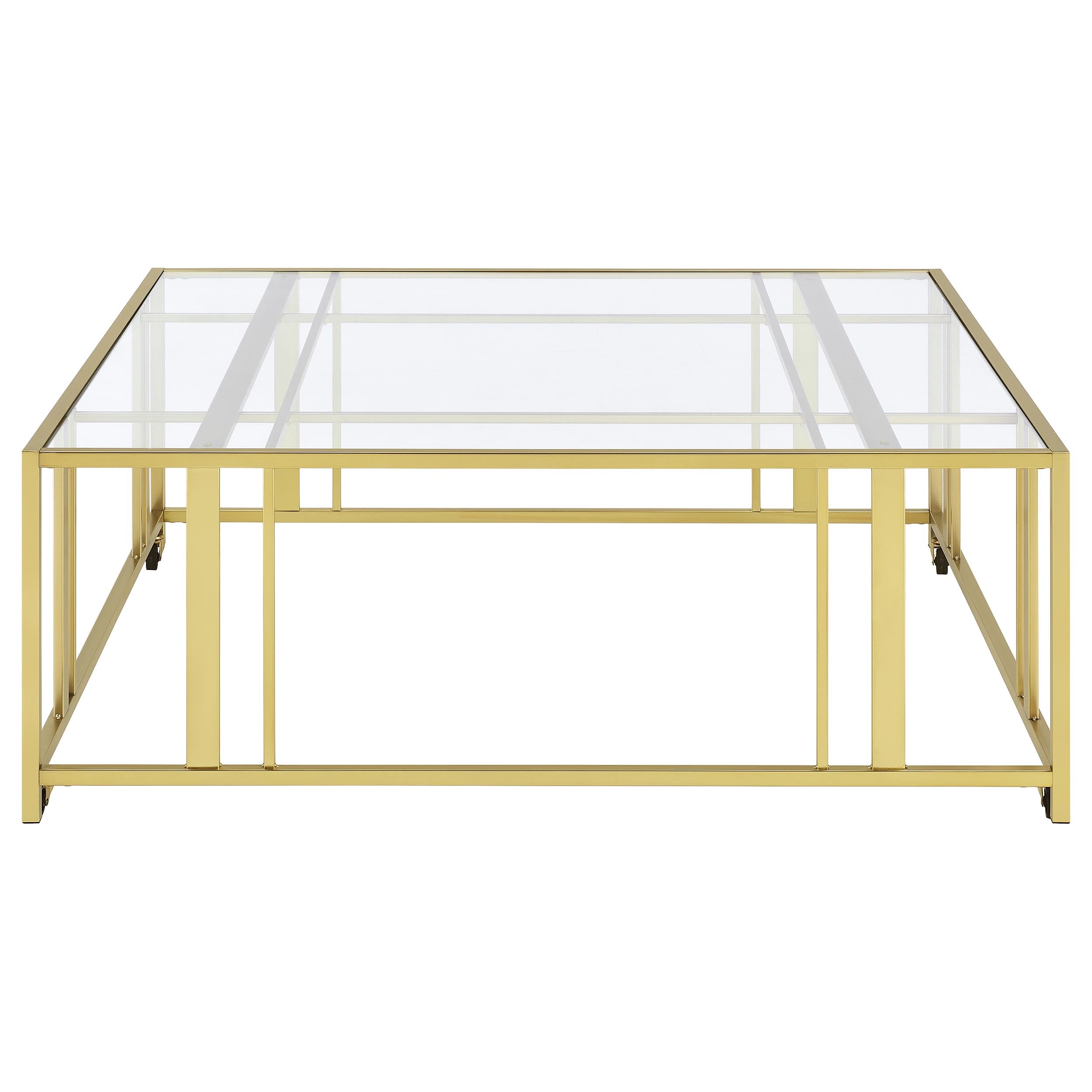 Adri Matte Brass Square Coffee Table