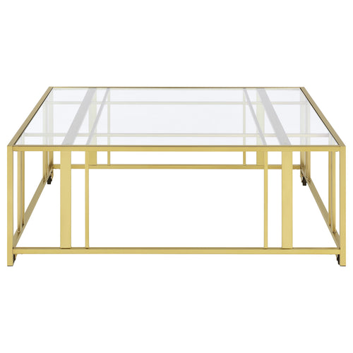 Adri Matte Brass Square Coffee Table