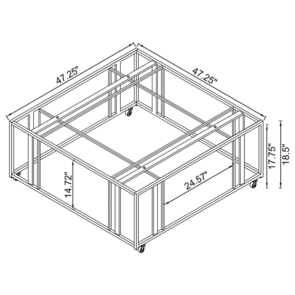 Adri Matte Brass Square Coffee Table