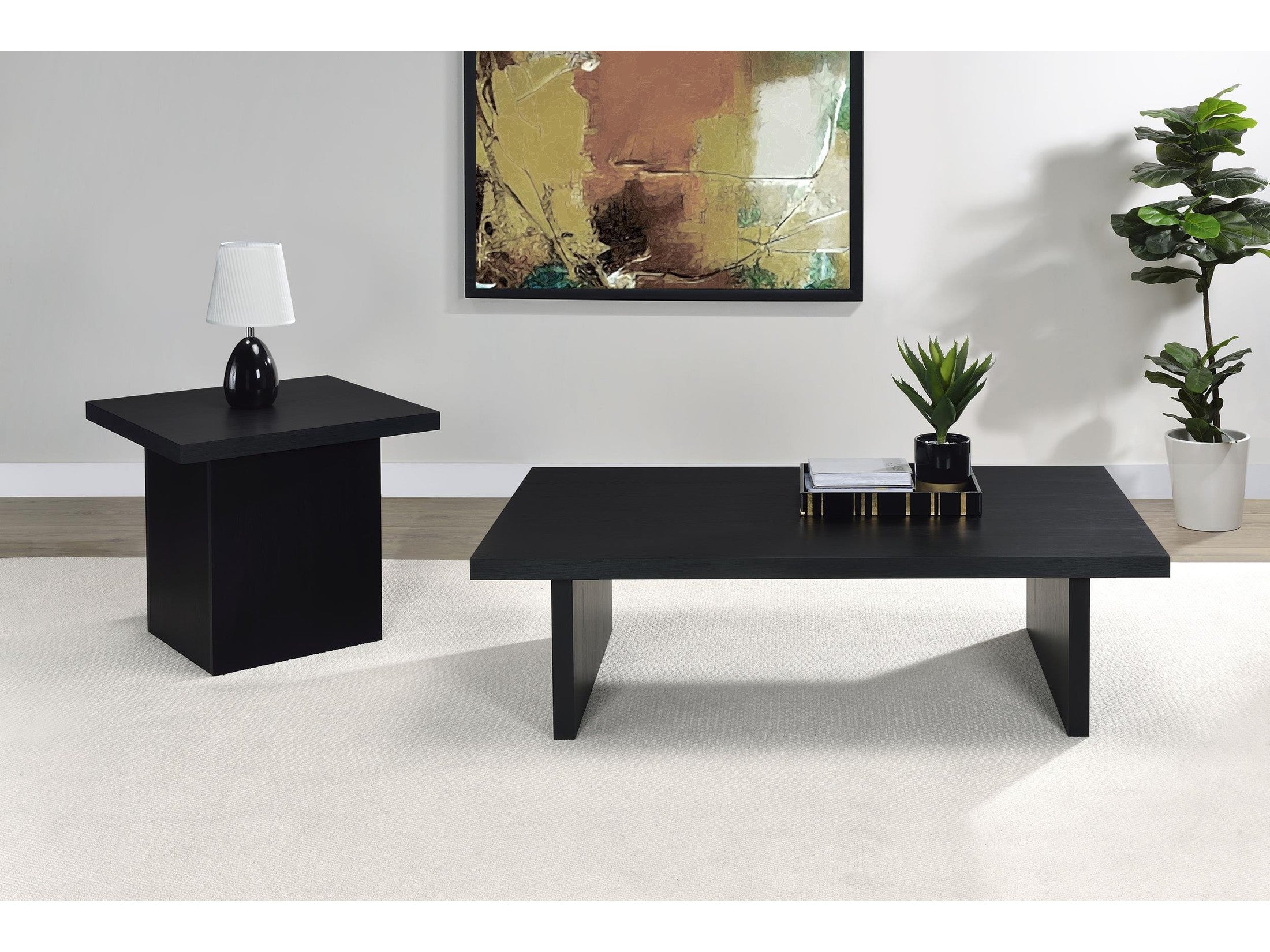 Max Rectangular Engineered Laminate Coffee Table Black