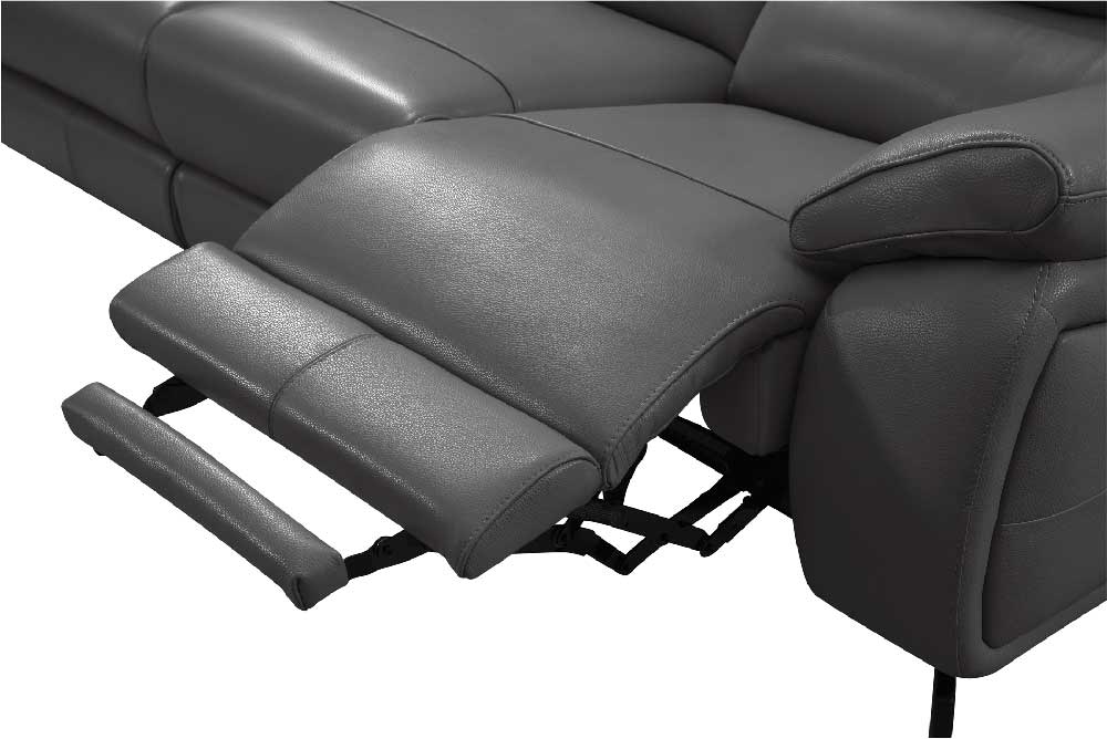 ESF Furniture - 2934 Sofa w/ 2 Electric Recliner in Dark Grey - 29343DARK GREY