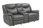 Conrad 3-piece Upholstered Padded Arm Motion Sofa Set Grey