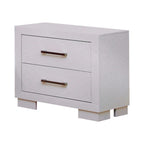 Jessica 4-piece Eastern King LED Bedroom Set Snow White