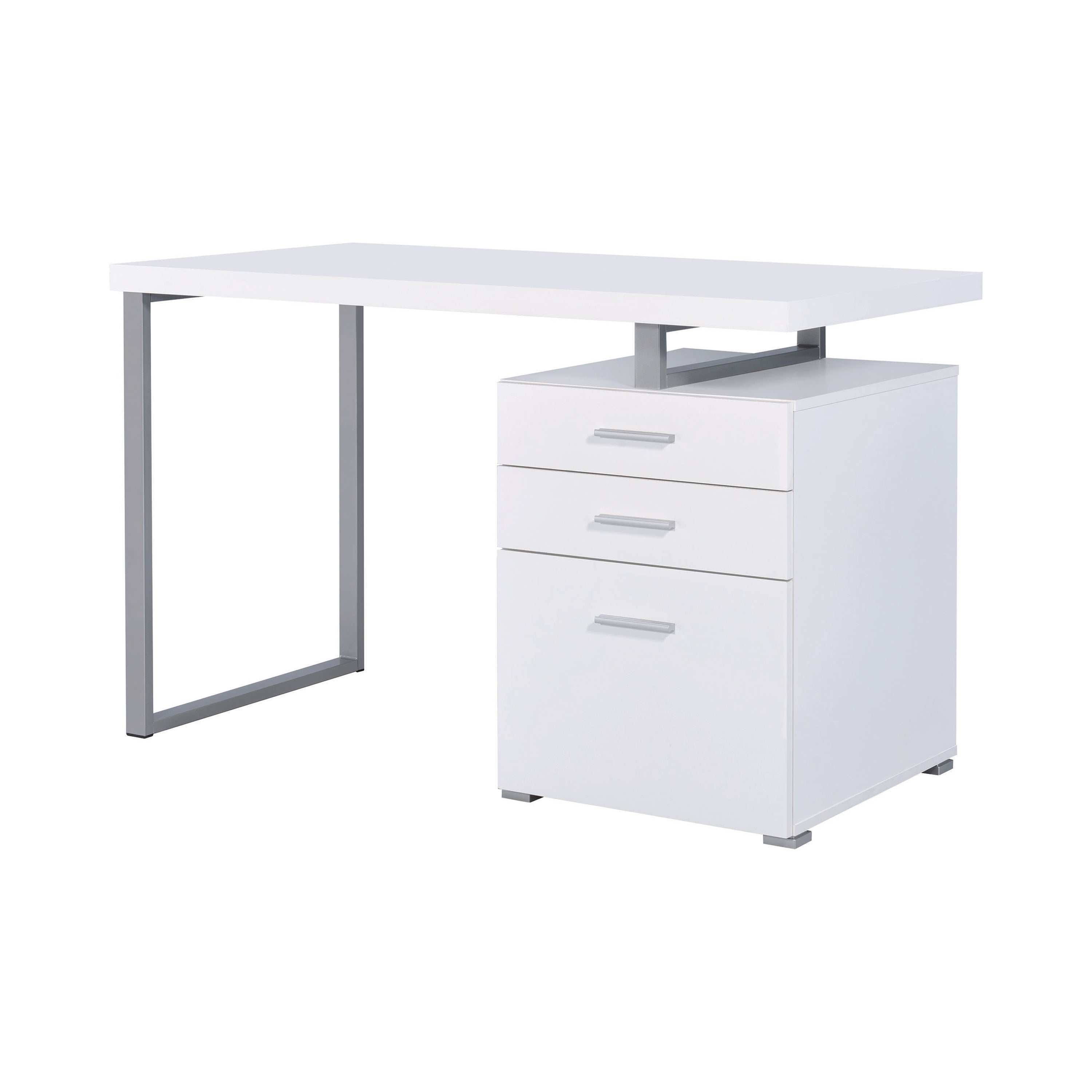 Brennan 47-inch 3-drawer Office Computer Desk White