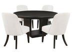 Leandro 5-piece Round Dining Table Set Burnished Black