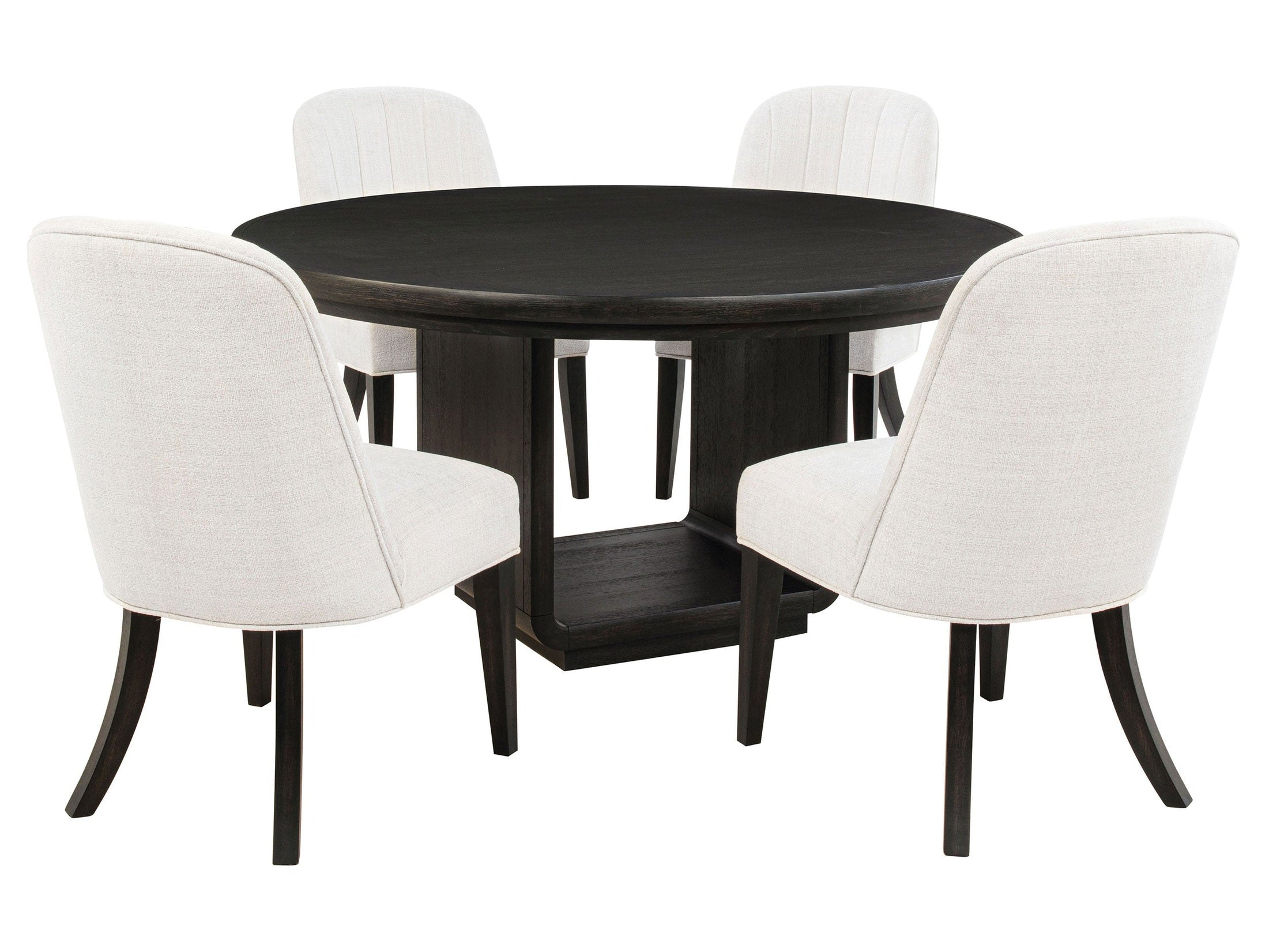 Leandro 5-piece Round Dining Table Set Burnished Black