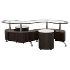 Delange Cappuccino & White 3pc Coffee Table & Stools Set