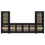 Denison 79-inch 4-door TV Stand Media Console Black