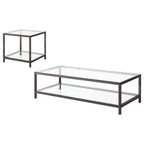 Trini 1-shelf Glass Top Coffee Table Black Nickel