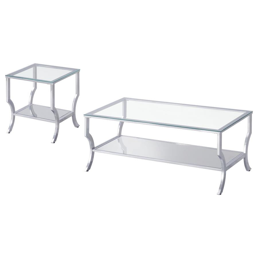 Saide Rectangular Glass Top Coffee Table Chrome