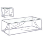 Lille Rectangular Glass Top Coffee Table Chrome