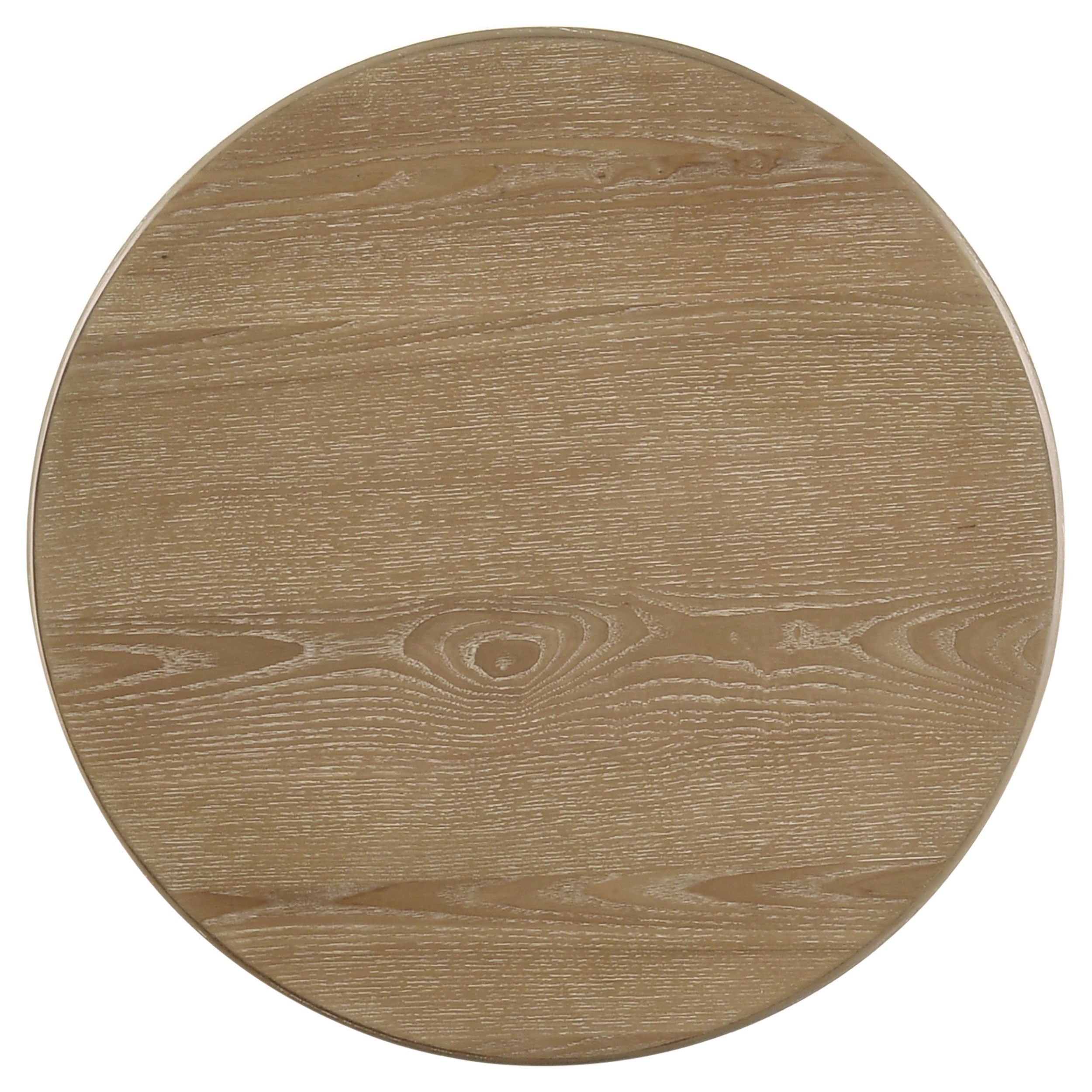 Adina Distressed Light Brown Round Wood Side End Table