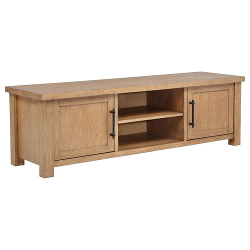 Beasley 2-Door 71-Inch Wood TV Stand Media Console Golden Oak - 723323