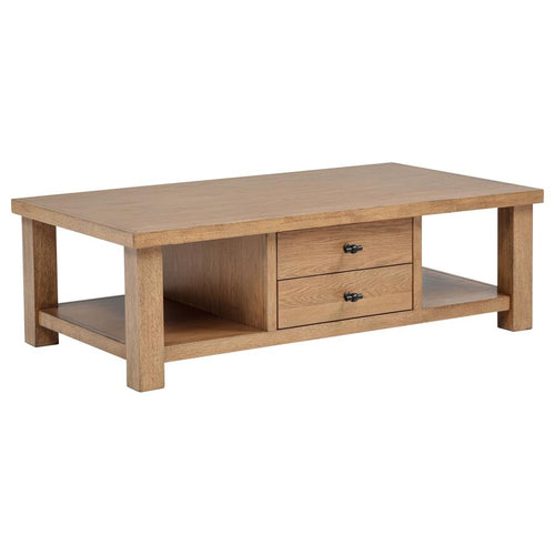 Beasley 2-Drawer Wood Coffee Table Golden Oak - 723328