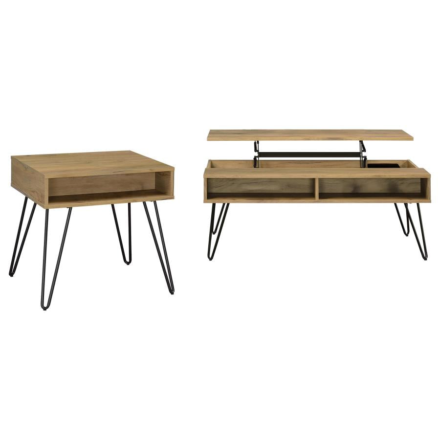 Fanning Engineered Wood Lift Top Coffee Table Golden Oak