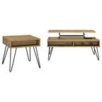 Fanning Engineered Wood Lift Top Coffee Table Golden Oak