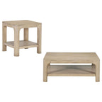 Solano Square Wood Cocktail Coffee Table Weathered Mango