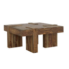 Samira Natural Sheesham Wooden Square Coffee Table
