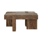 Samira Natural Sheesham Wooden Square Coffee Table