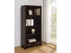 Skylar 71-inch 5-shelf Bookcase with Drawer Cappuccino