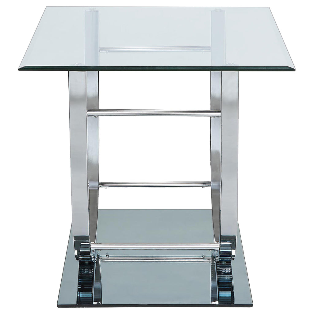 Danville Rectangular U-Shaped Glass Top Coffee Table Chrome