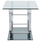 Danville Rectangular U-Shaped Glass Top Coffee Table Chrome