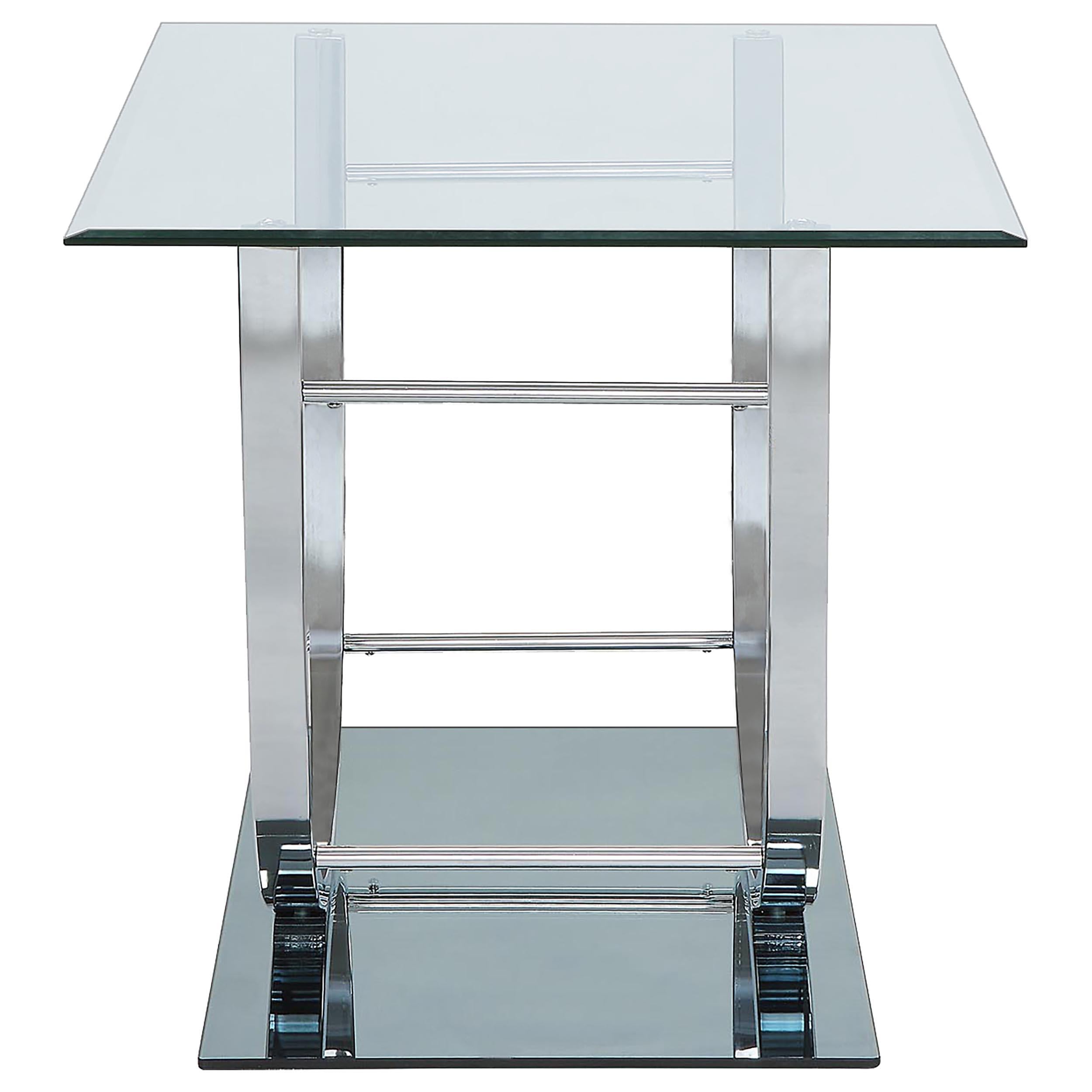 Danville Rectangular U-Shaped Glass Top Coffee Table Chrome