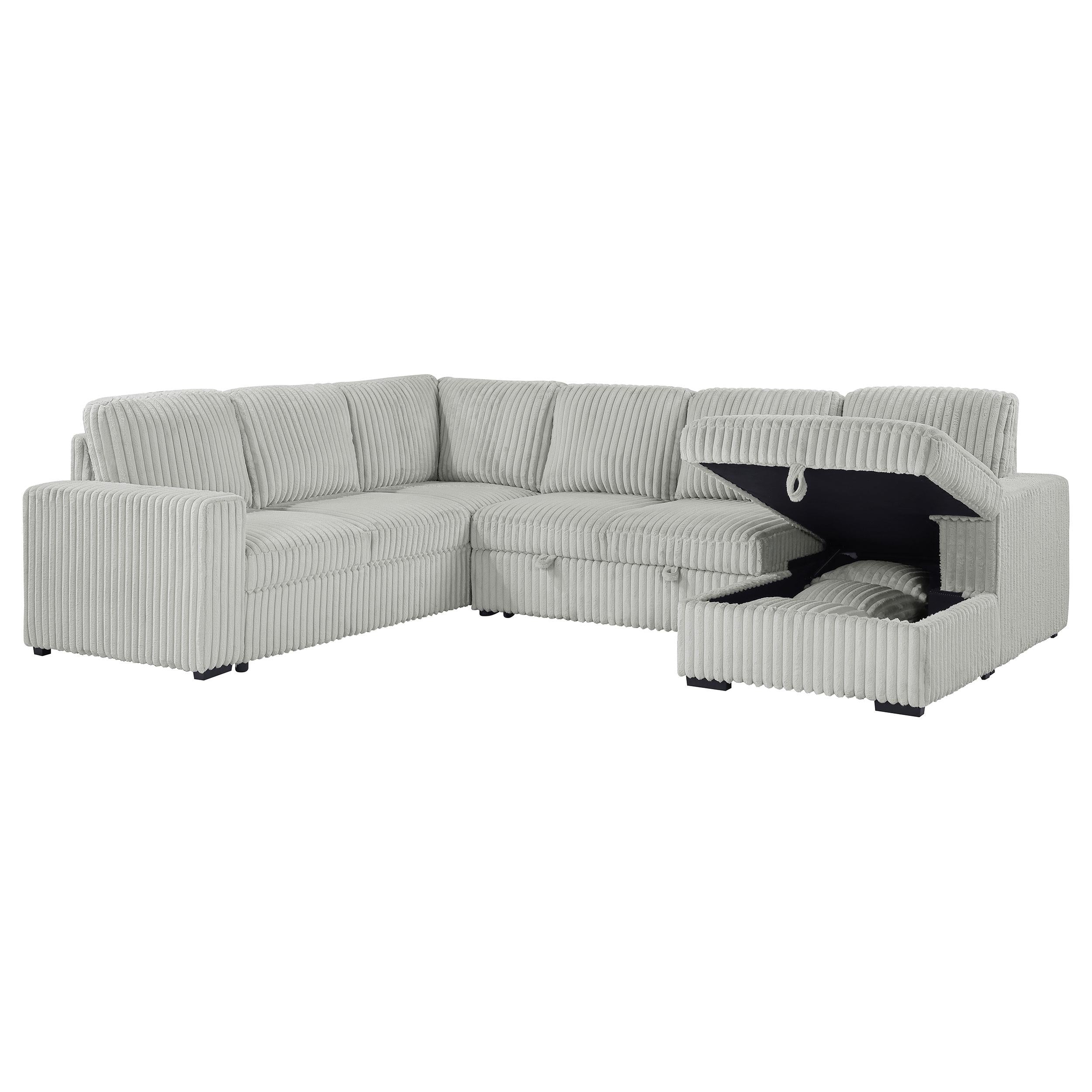 Devonshire Sleeper Sectional Sofa Storage Chaise Camel