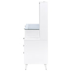 Souza 5-Drawer Makeup Vanity Table With LED Mirror White High Gloss