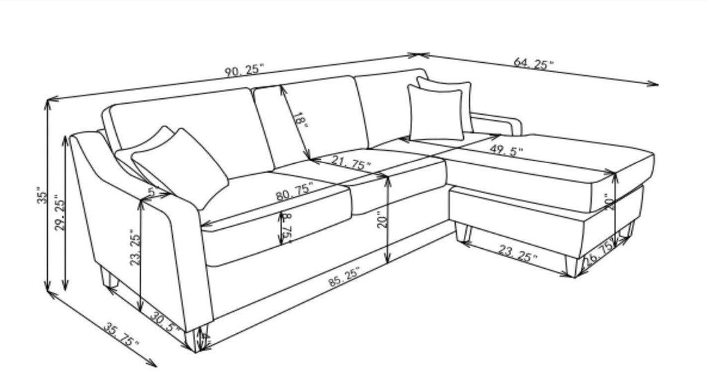 Mcloughlin Upholstered Sloped Arm Sectional Sofa Platinum